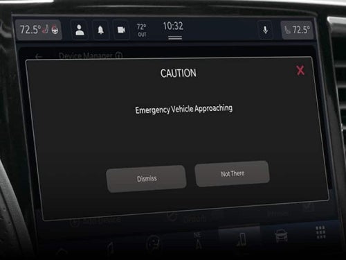 2024 Chrysler Pacifica view of touchscreen showing emergency alert